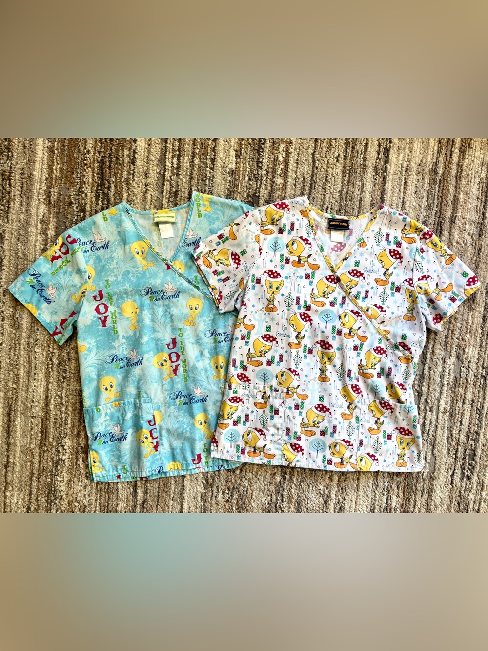 Warner Bros. Tweety Bird Kids Pajama Tops - Blue & White